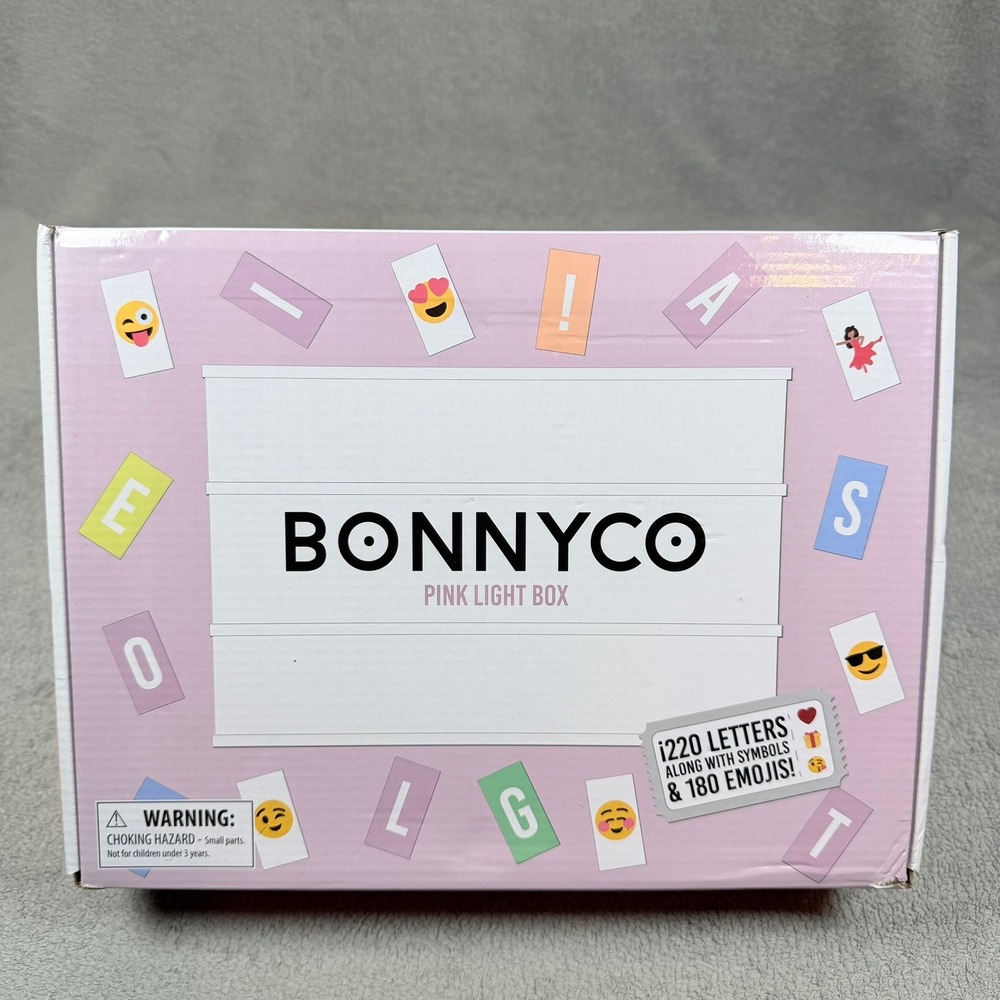 BONNYCO Pink Marquee LED Cinema Light Box 400 Letters Emojis Sign Board